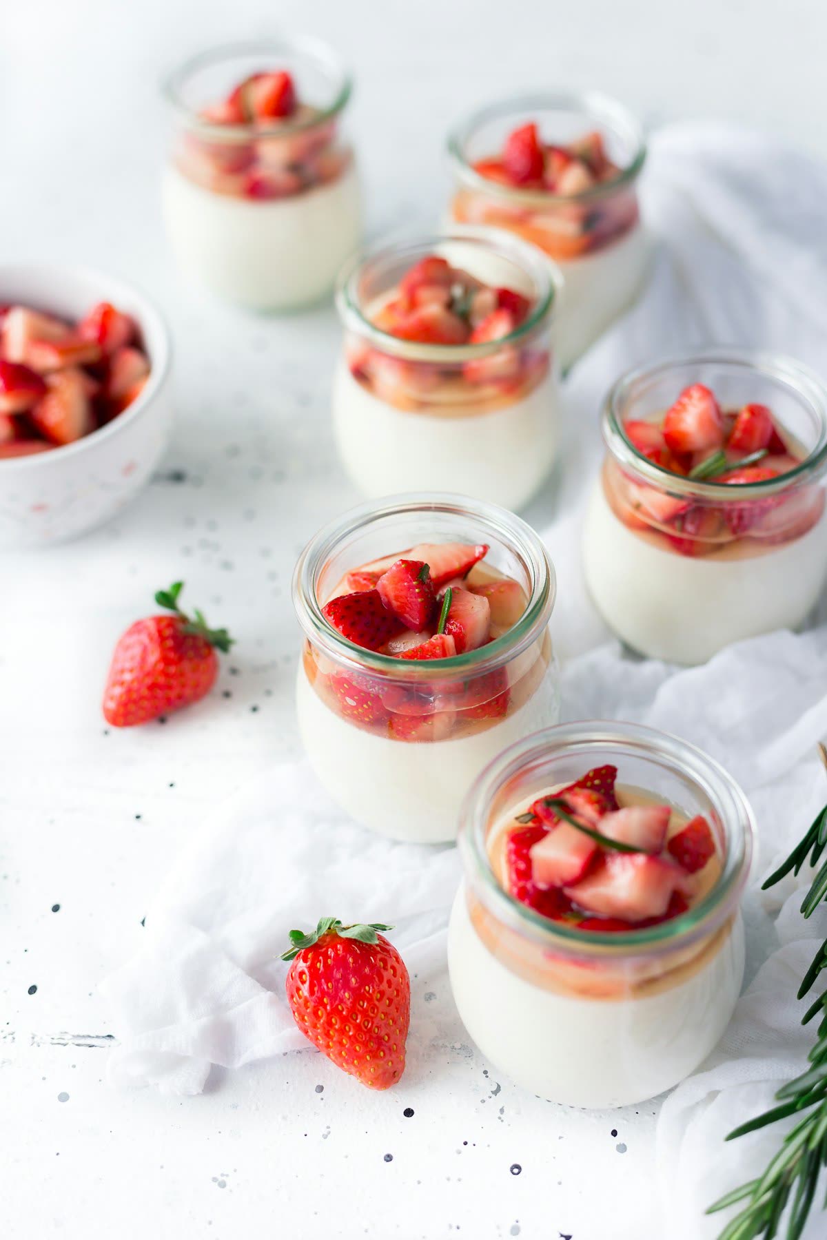 A pale dessert in a glass bowl